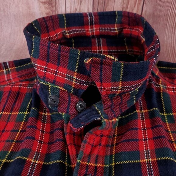 Polo Ralph Lauren Mens 3XLT Tall Red Tartan Plaid Heavy Flannel Button Up Shirt - Picture 6 of 14